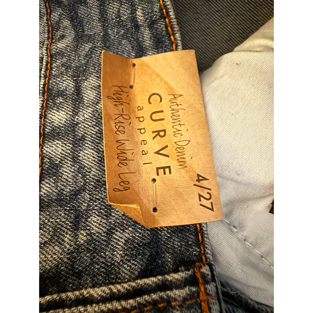 Curve Appeal Jeans Womens Size 4 High Rise Wide Leg Leopard Print Cotton NWT - Picture 12 of 15